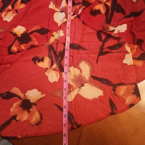 Band of the Free Bohemian High Low Wrap Maxi Dress, XS, Red & Black Floral - Picture 7 of 9